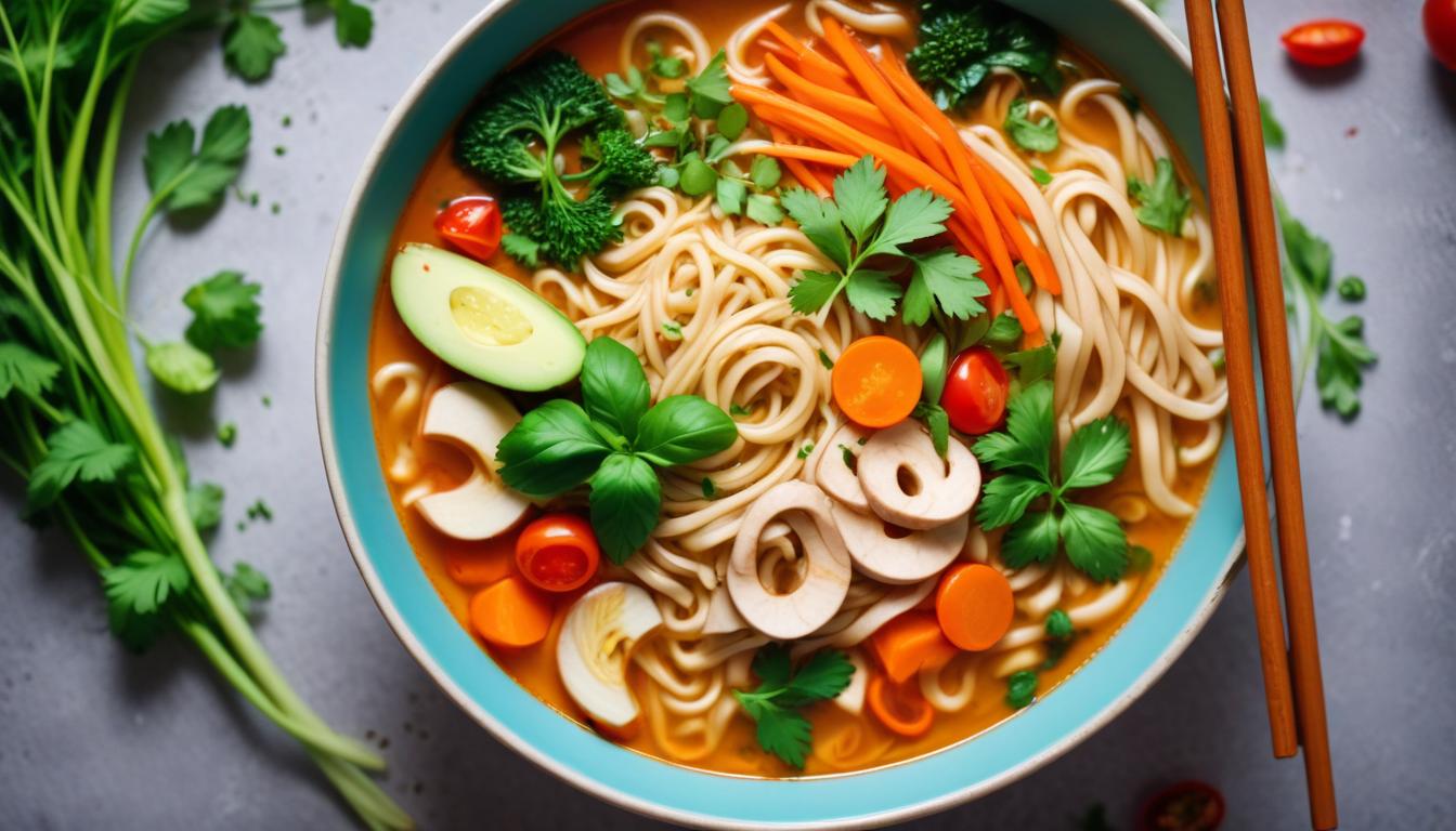 Besleyici Vegan Noodle Çorbası: Hafif ve Lezzetli